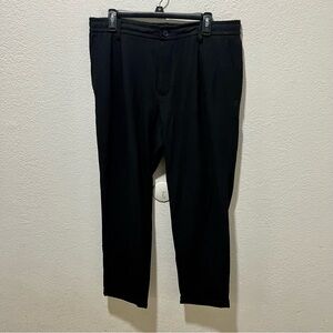 Zara Classic Black Elastic Waist Drawstring Rolled Cuff Knit Pants